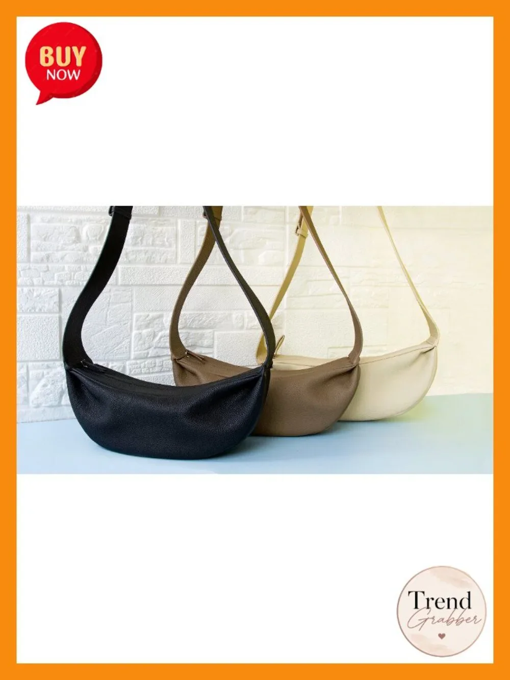 Genuine Leather Sling Bag Crossbody Hobo Wide Strap